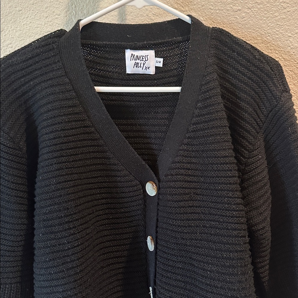 Princess Polly Ribbed Black Sweater